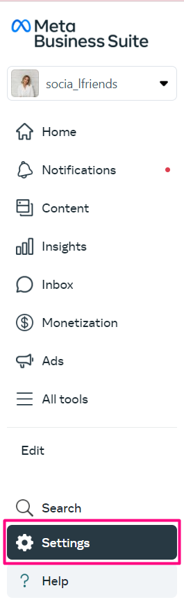Go to your Meta Business Account settings. Go to your Meta Business Account settings.