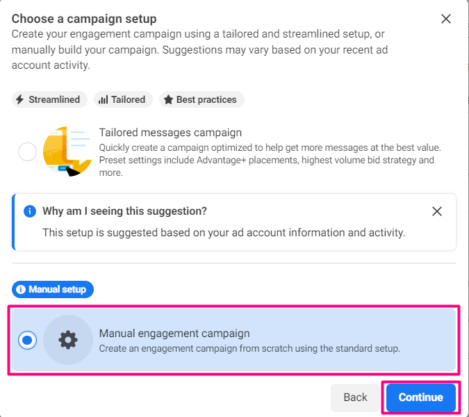 Step 02: Choose Campaign Set Up