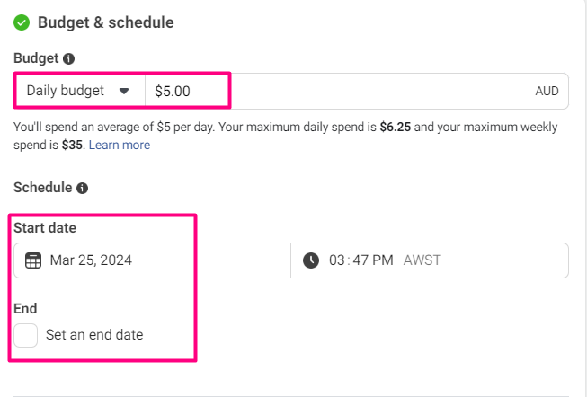 Step 04: Set a Budget and Schedule